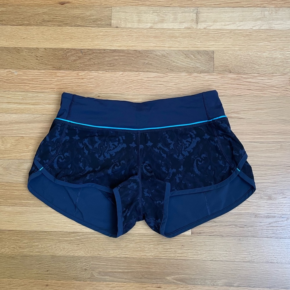Lululemon Speed Shorts Baroque Inkwell Surge Sz 4
